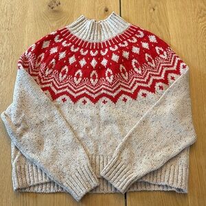 Old Navy Mock Neck Cropped Fair isle Sweater